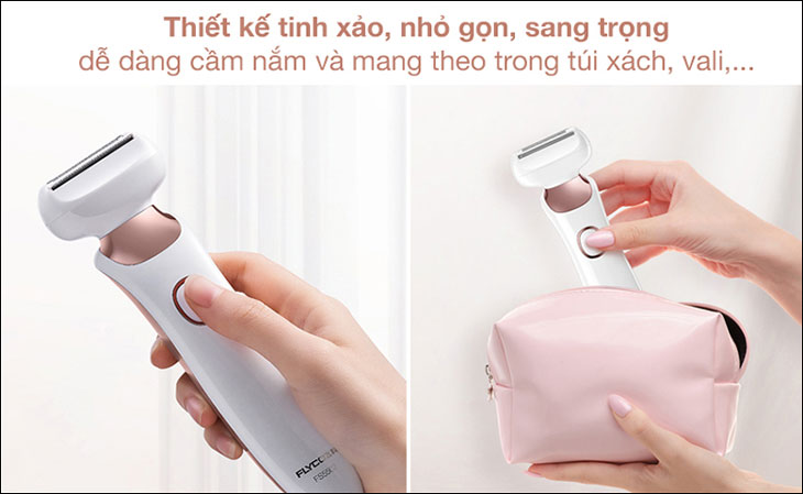 Máy cạo lông nữ Flyco FS5502 có thiết kế nhỏ gọn, sang trọng.