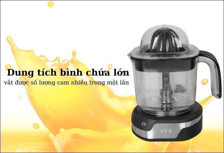 Sản phẩm có dung tích lớn, bạn hoàn toàn có thể vắt số lượng nước cam nhiều trong một lần vắt