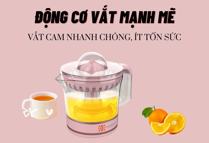 Động cơ mạnh mẽ giúp bạn có được lượng nước cam lớn với hiệu suất cao