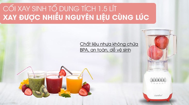 Cối xay được làm từ nhựa cao cấp không chứa BPA, an toàn cho sức khỏe người dùng