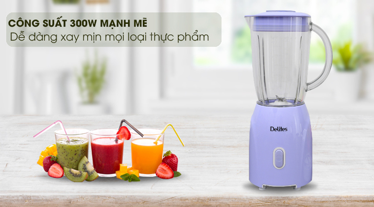 Máy xay sinh tố Delites có công suất 300W phù hợp để nghiền mềm thức ăn cho trẻ