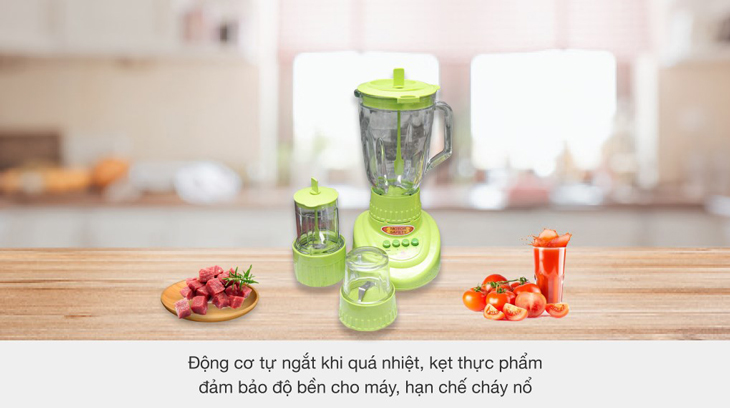 Động cơ tự ngắt khi quá nhiệt, kẹt thực phẩm trên sản phẩm giúp hạn chế cháy nổ, đảm bảo độ bền của máy