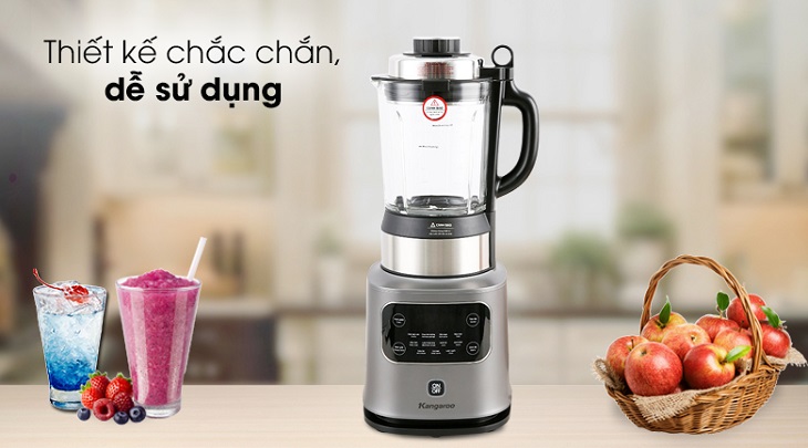 Máy xay nấu đa năng Kangaroo KG175HB1 có kiểu dáng gọn nhẹ với chất liệu nhựa ABS bền bỉ