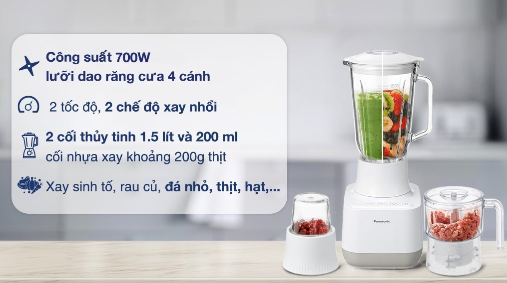 Sau khi xay đá nhỏ bằng máy xay sinh tố đa năng Panasonic MX-MG53C1CRA bạn nên rửa sạch cối xay, lưỡi dao và nắp đậy bằng nước ấm