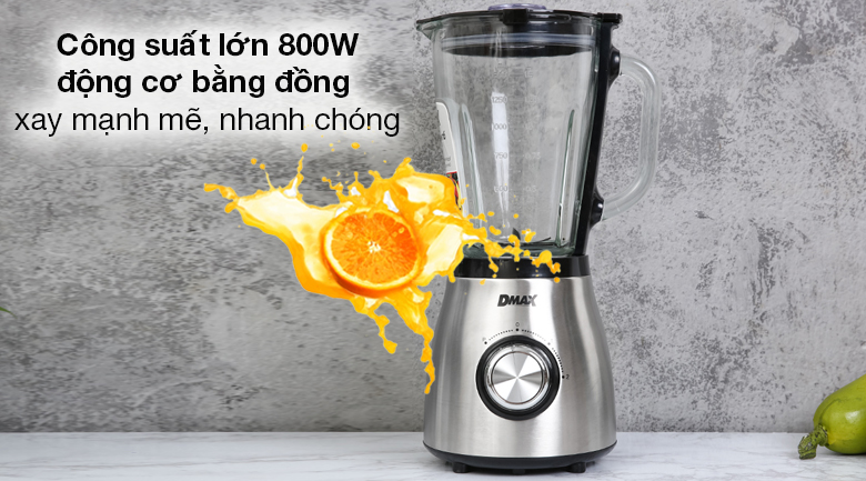 Máy xay sinh tố DMAX BL9702-GS hoạt động mạnh mẽ với công suất tới 800W