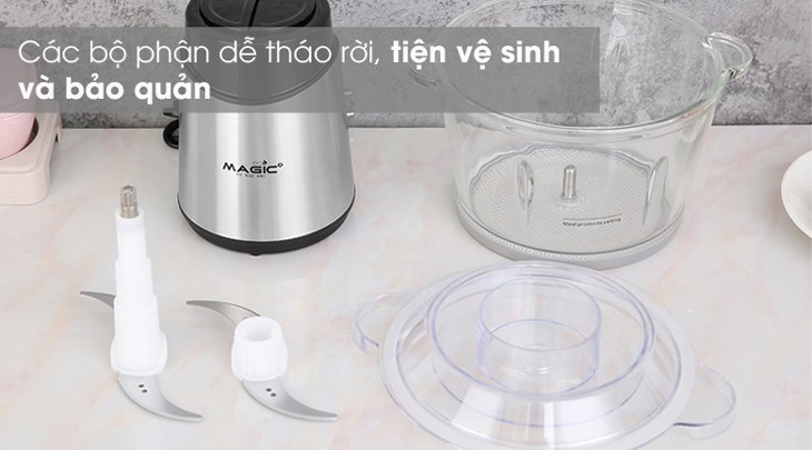 Bạn có thể tháo rời các bộ phận của máy xay thịt Magic Eco AC-15 để thuận tiện vệ sinh