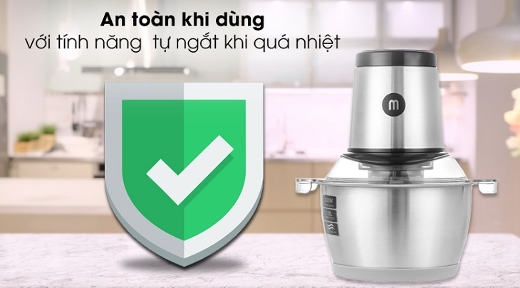 Máy xay thịt Mishio MK-157 có tính năng tự ngắt điện khi quá tải