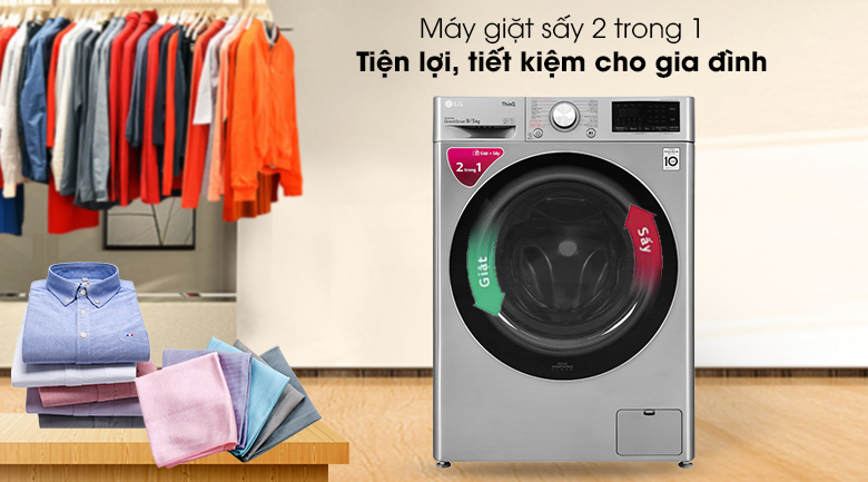 Máy giặt sấy giúp quần áo khô nhanh trong mùa mưa