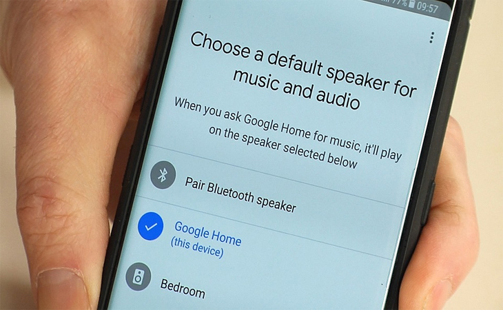 Bước 3: Chọn Settings > Devices settings > Default speaker > Pair Bluetooth speaker