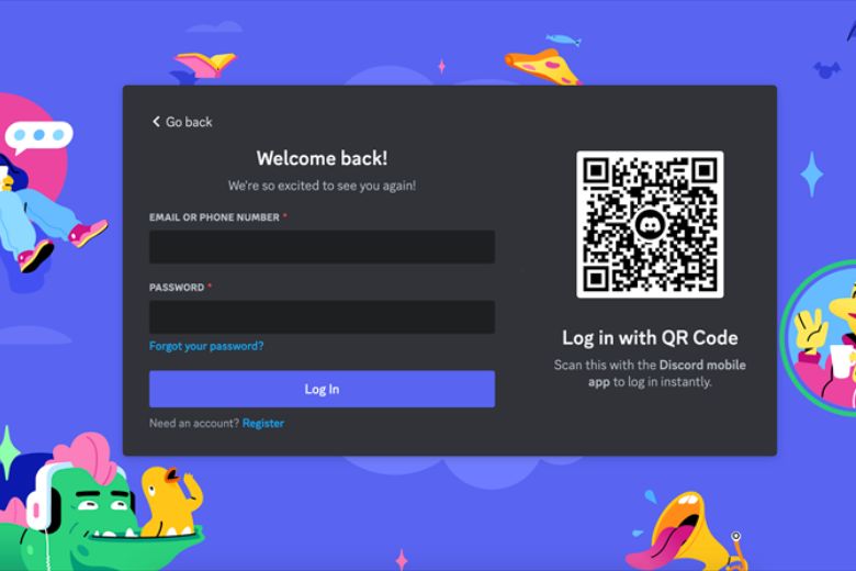 Bạn sẽ được chuyển hướng đến trang web của Discord và nhập thông tin tài khoản Discord để đăng nhập.