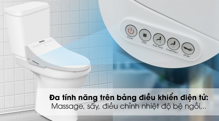Nắp bồn cầu thông minh được trang bị nhiều tính năng tiên tiến, đáp ứng tối đa nhu cầu sử dụng của người dùng