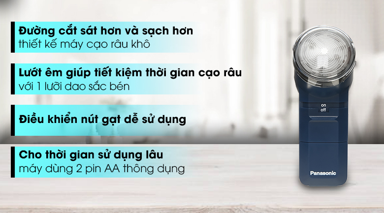 Máy cạo râu khô Panasonic ES534DP527 với 1 lưỡi dao sắc bén, lướt êm sẽ giúp bạn tiết kiệm thời gian cạo râu