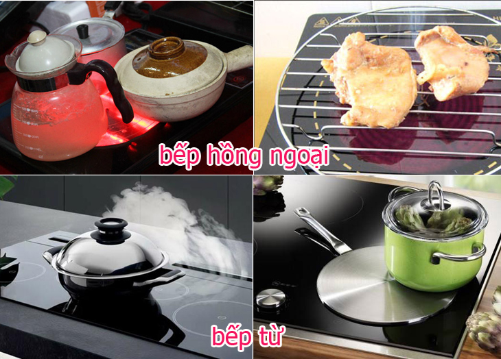 Bếp hồng ngoại không kén nồi và có thể nướng trên mặt bếp - Bếp từ hiệu suất nấu cao nhưng cần dùng nồi chuyên dụng