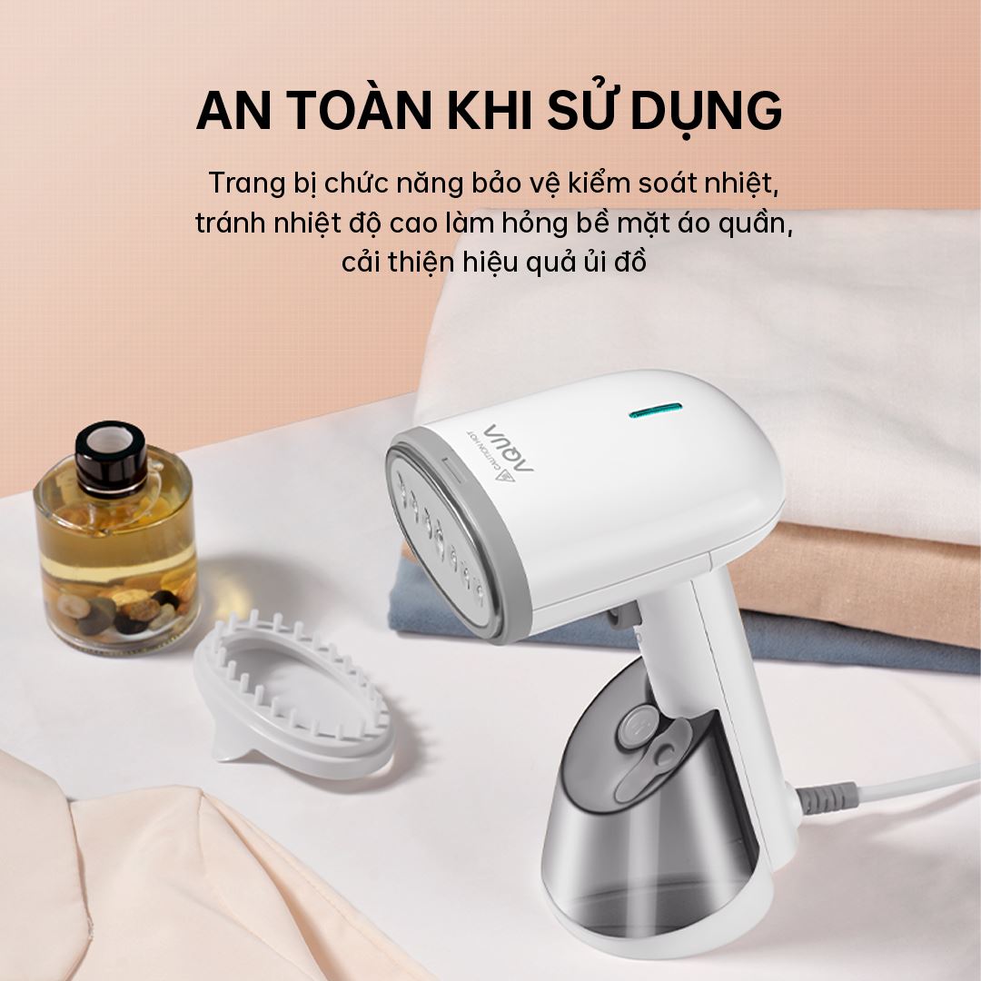 Bàn ủi hơi nước AQUA AQS-SH2502R(W)-VN có thể ủi được hầu hết các loại vải như lụa, voan, nỉ, jeans,...