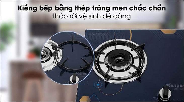 Kiềng bếp ga âm Kangaroo KG536B được làm bằng thép tráng men có độ bền cao, chịu lực tốt và dễ dàng vệ sinh