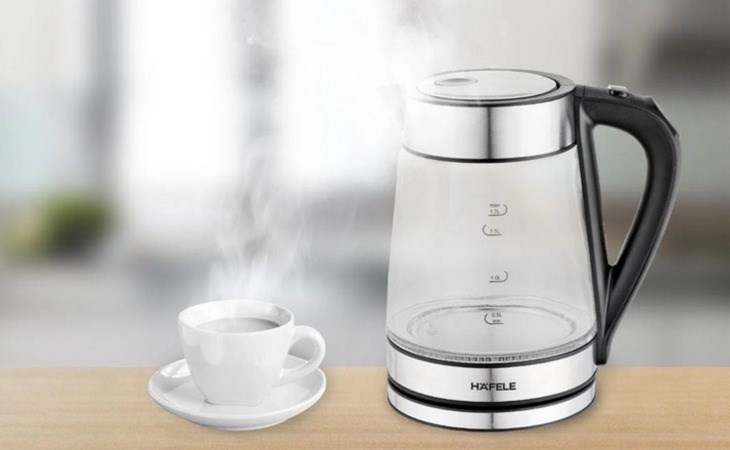 Bình đun siêu tốc Hafele T-602C 1.7L có thân bình bằng thủy tinh chịu nhiệt tốt