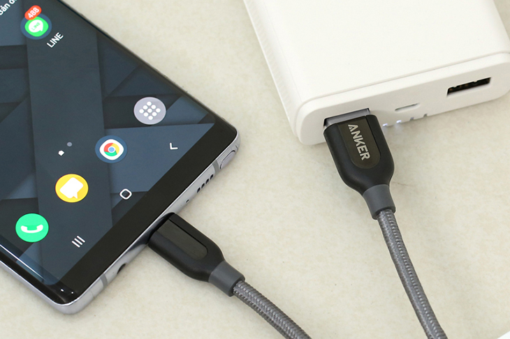 Cáp Type C 0.9m Anker PowerLine+ A8168 Xám