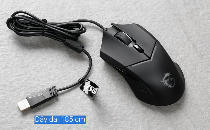 Chuột có dây MSI sở hữu dây dẫn dài