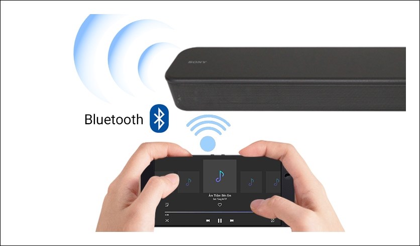Kết nối bluetooth tiện lợi trên loa thanh Sony HT-S100F 120W