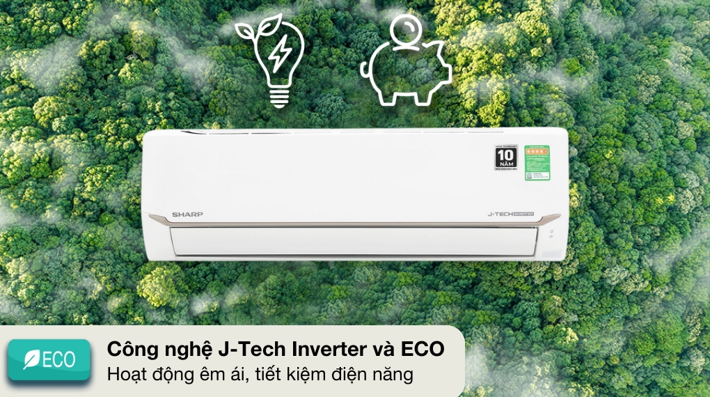 Máy lạnh Sharp Inverter 2 HP AH-X18CEWC trang bị công nghệ tiết kiệm điện