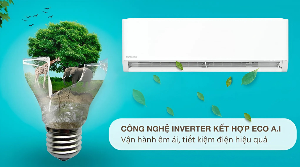 Chế độ Eco tích hợp AI trên máy lạnh Panasonic Inverter 1.5 HP CU/CS-U12BKH-8