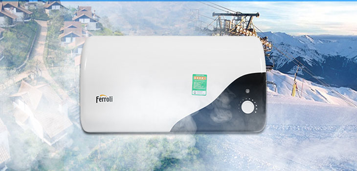 Máy nước nóng gián tiếp Ferroli 30 lít 2500W MIDO-DE có thiết kế đơn giản, dạng hình hộp chữ nhật với 2 màu đen - trắng