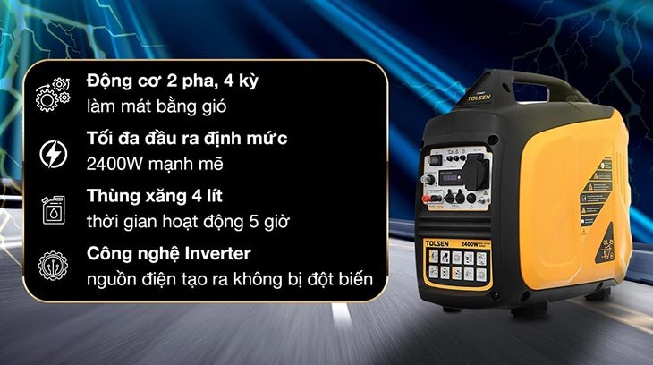 Máy phát điện chạy xăng Tolsen 79987 2200W có giá 20.140.000 đồng (cập nhật tháng 04/2023, có thể thay đổi theo thời gian)