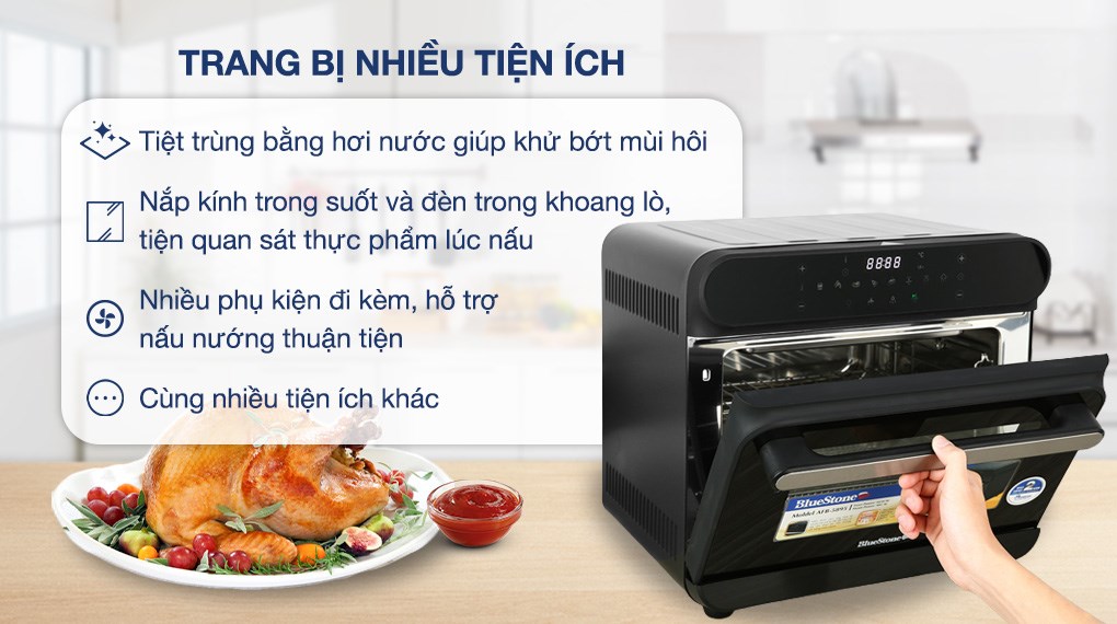 Lò chiên không dầu hơi nước BlueStone AFB-5895 24 lít