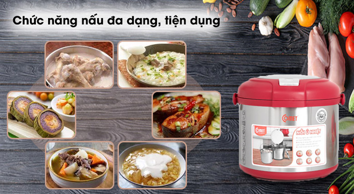 Nồi ủ nấu được đa dạng các món ăn