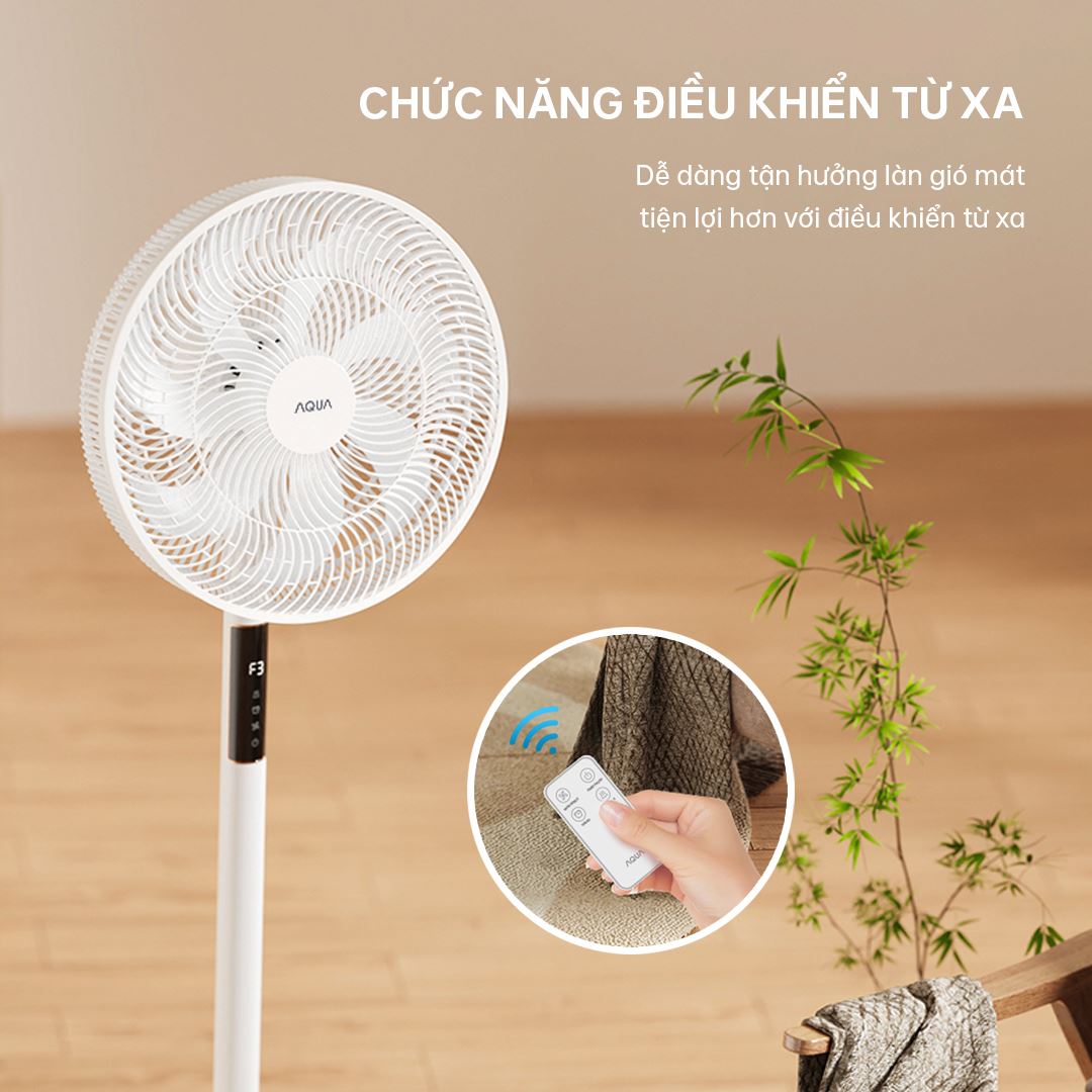 Quạt đứng AQUA 7 cánh AQS-FED3501R(W)-VN 50W hỗ trợ remote điều khiển từ xa