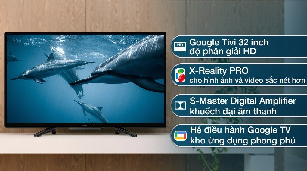 Google Tivi Sony 32 inch KD-32W830K được trang bị các công nghệ xử lý hình ảnh, âm thanh hiện đại