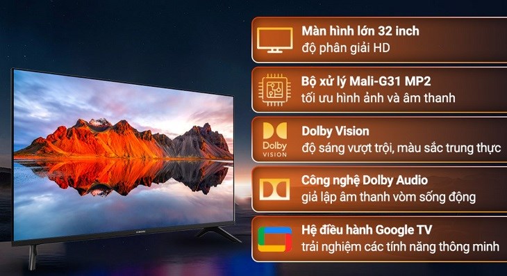 Google Tivi Xiaomi A 32 inch L32M8-P2SEA có nhiều ưu điểm nổi bật với mức giá phải chăng, chưa đến 4 triệu đồng (cập nhật tháng 10/2023)