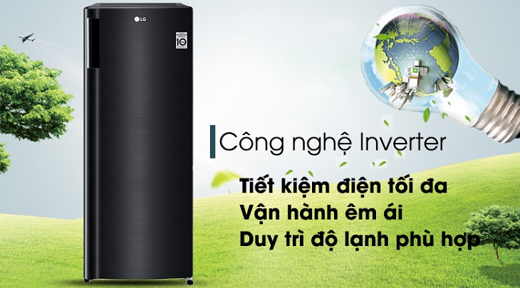 Tủ đông LG Inverter 165 lít GN-F304WB sở hữu công nghệ Inverter hỗ trợ tiết kiệm điện năng tối ưu