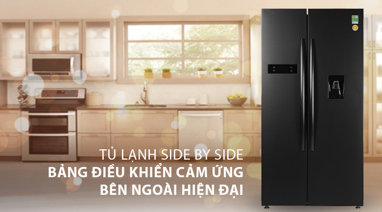 Tủ lạnh Toshiba Inverter 513 lít GR-RS682WE-PMV(06)-MG thiết kế sang trọng, bảng điều khiển cảm ứng hiện đại bên ngoài