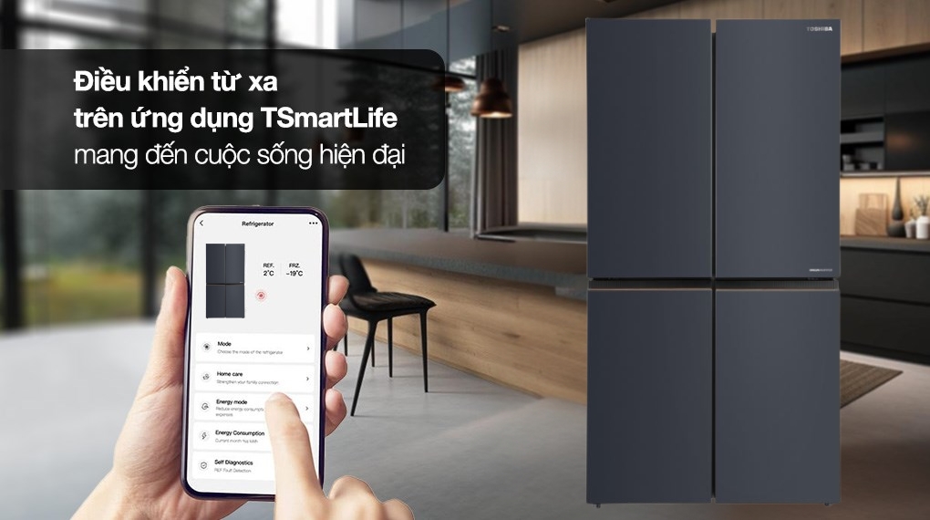 Tủ lạnh Toshiba Inverter 711 lít Multi Door GR-RF900WI-PMV(06)-MG có thể điều khiển từ xa qua ứng dụng TSmartLife