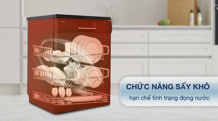 Máy rửa chén độc lập Hafele HDW-F60EB thiết kế tinh tế sang trọng với tông màu đen và vỏ ngoài bằng thép không gỉ bền bỉ, sáng sạch