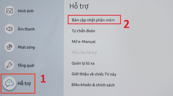 Cập nhật phần mềm cho tivi Samsung để giảm thiểu sự cố tivi gặp phải trong quá trình sử dụng