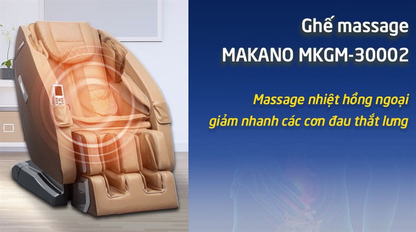Giảm đau nhức xương khớp với massage nhiệt trên ghế massage Makano MKGM-30002