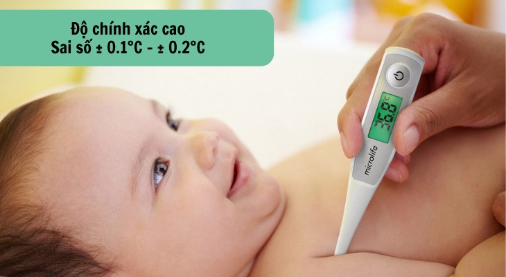 Nhiệt kế Microlife có độ sai số chỉ ở mức từ ± 0.1 độ C đến ± 0.2 độ C