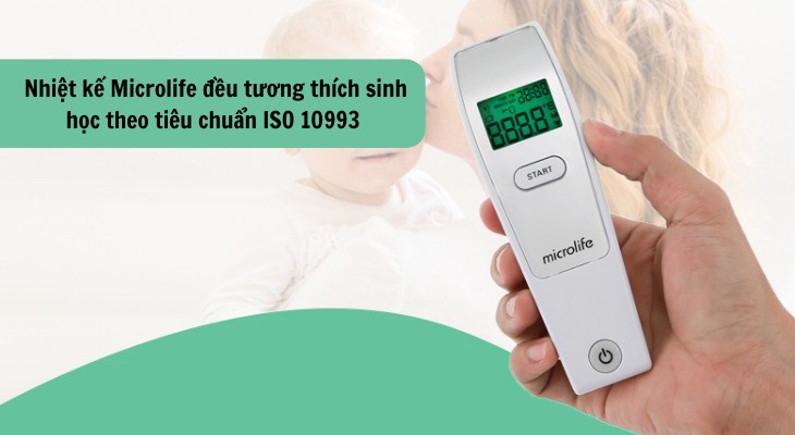 Nhiệt kế Microlife đều tương thích sinh học theo tiêu chuẩn ISO 10993 an toàn khi sử dụng