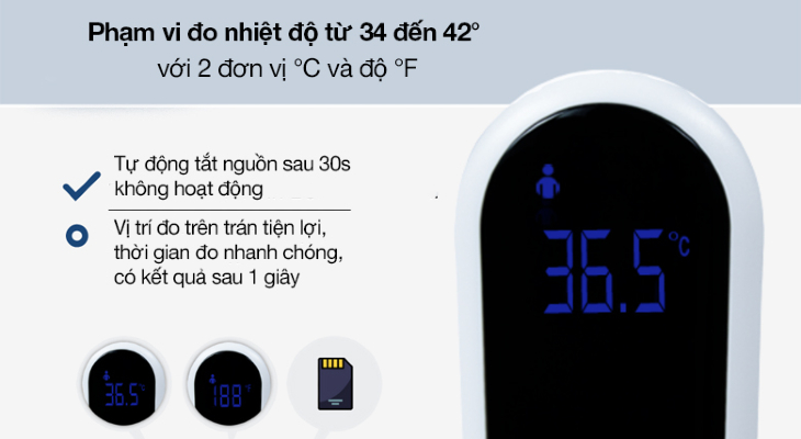 Nhiệt kế điện tử hồng ngoại Kachi JXB-315 có 2 đơn vị đo lường phù hợp với đa dạng nhu cầu sử dụng