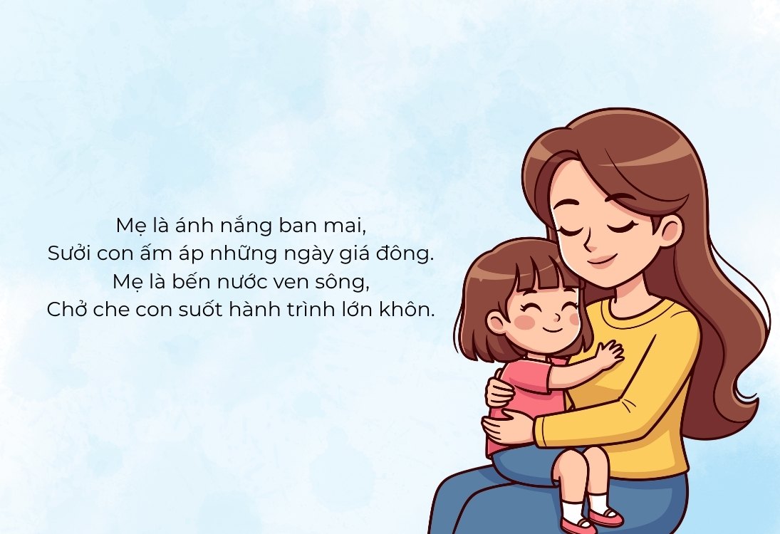 Bài thơ về mẹ hay, ngắn gọn cho trẻ mầm non