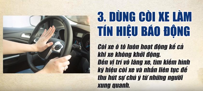 Dùng còi xe làm tín hiệu báo động