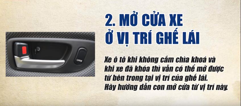 Mở cửa ở vị trí ghế lái