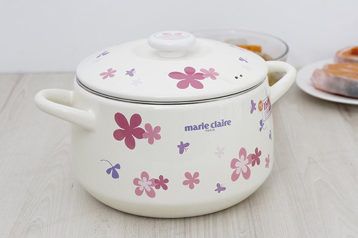 Nồi thép Nippon tráng men 22 cm Fujihoro MCPV-22DW có thiết kế đáy nồi phẳng, hấp thụ nhiệt nhanh, tỏa nhiệt đều