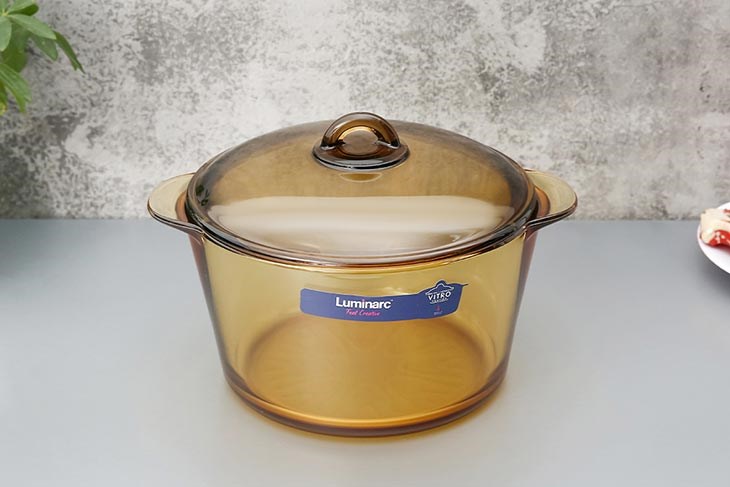 Nồi thủy tinh nắp thủy tinh 25 cm Luminarc Amberline Granite 5 lít có giá 1.990.000 đồng (cập nhật tháng 05/2023, có thể thay đổi theo thời gian)