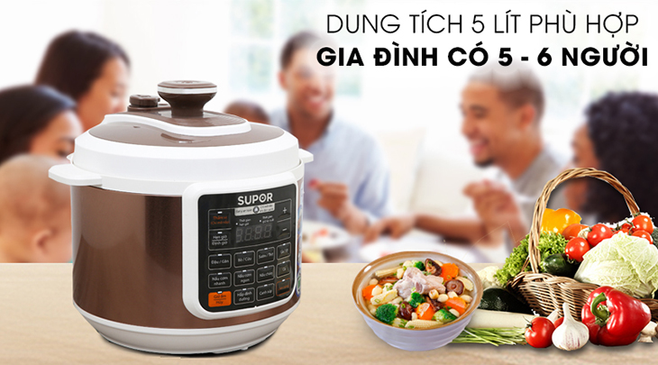 Nồi áp suất điện Supor có công suất mạnh mẽ, dung tích đa dạng