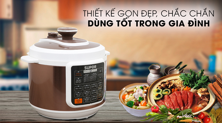 Nồi áp suất điện Supor có thiết kế sang trọng, hiện đại