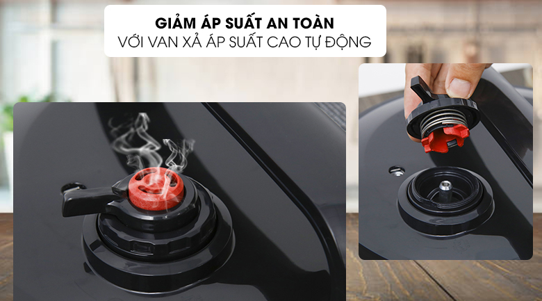 Nồi áp suất điện Philips HD2136/66 5 lít giảm áp suất an toàn với van xả áp suất cao tự động