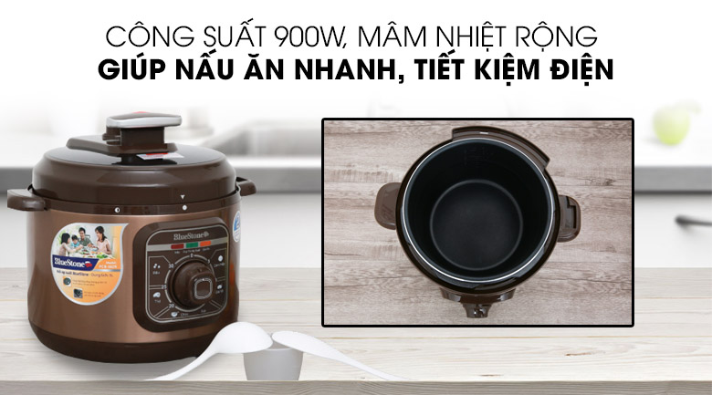 Nồi áp suất điện BlueStone PCB-5629 5 lít sở hữu công suất đến 900W